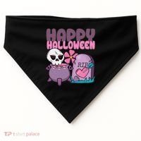 Happy Halloween Pink Cute USA-Made Doggie Bandana thumb 0