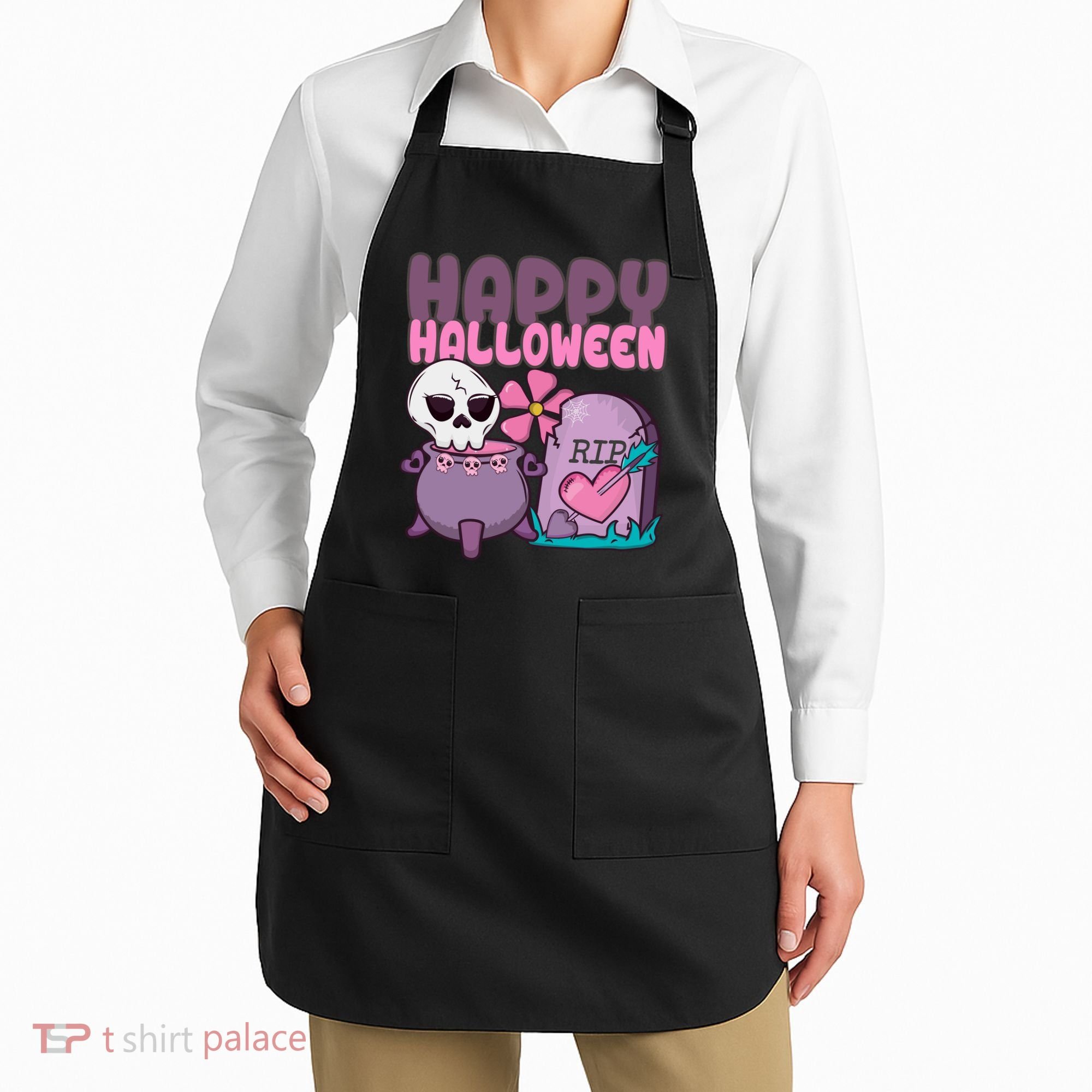Happy Halloween Pink Cute Apron