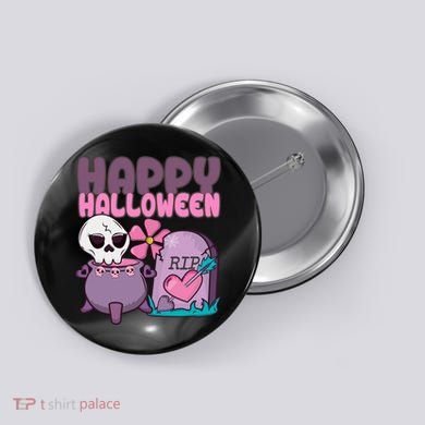 Happy Halloween Pink Cute Button
