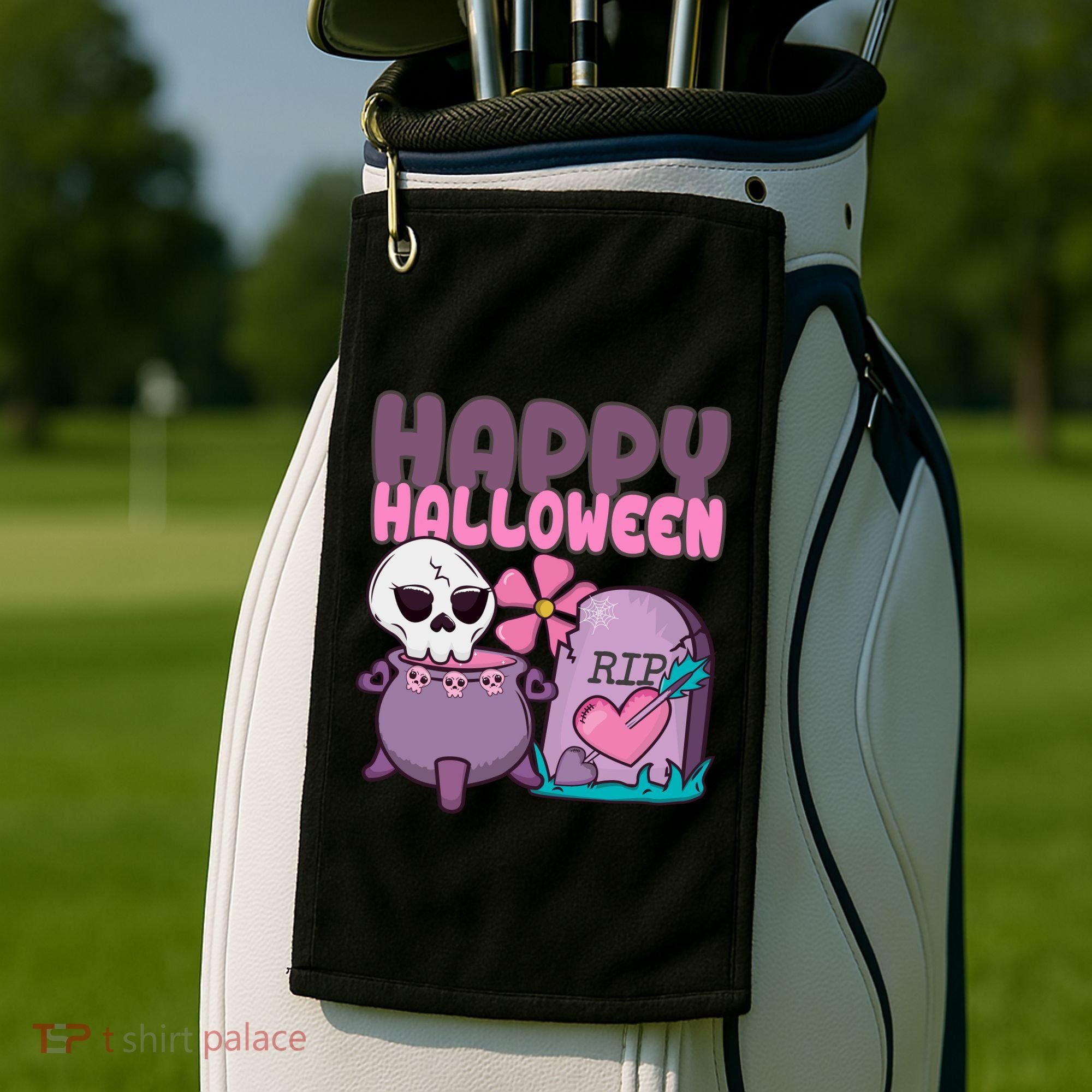 Happy Halloween Pink Cute Golf Towel
