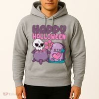 Happy Halloween Pink Cute Hoodie thumb 2
