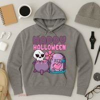 Happy Halloween Pink Cute Hoodie thumb 3