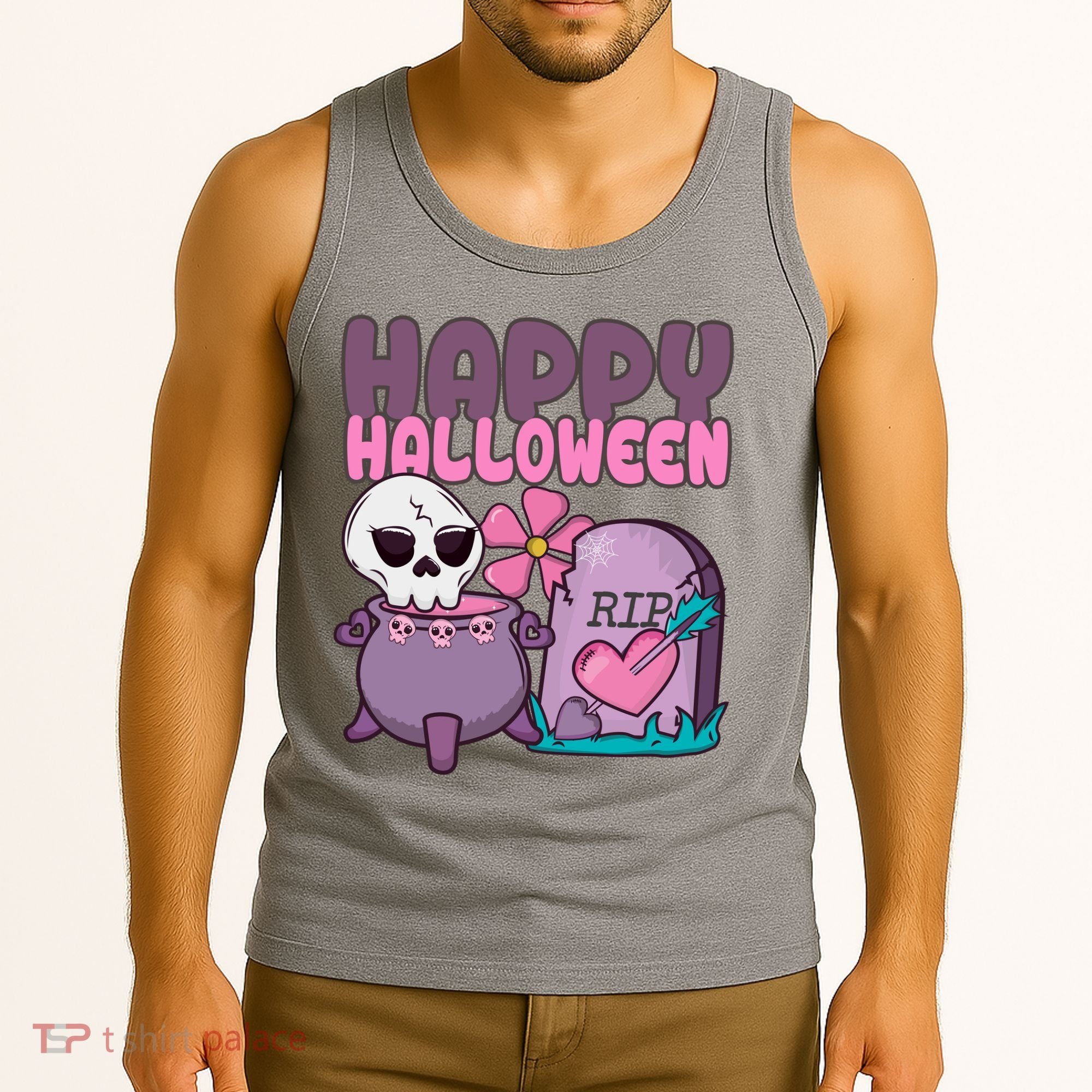Happy Halloween Pink Cute Tank Top