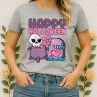 Happy Halloween Pink Cute Women's T-Shirt thumb 2