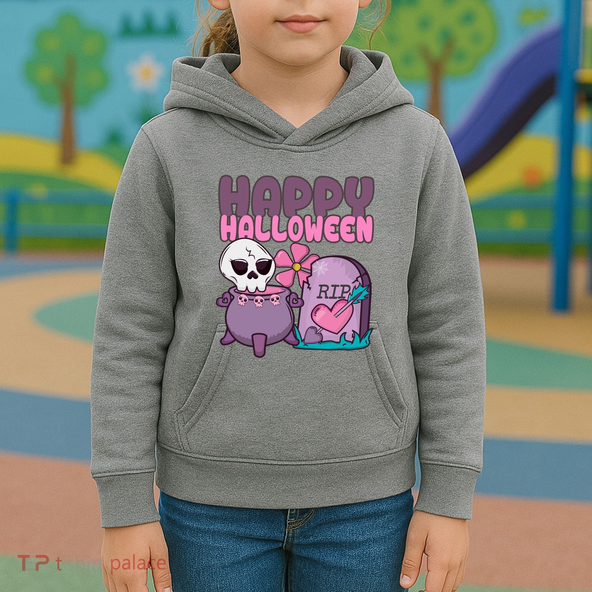 Happy Halloween Pink Cute Kids Hoodie