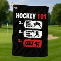 Hockey Hockey Player Funny Hockey Golf Towel thumb 1