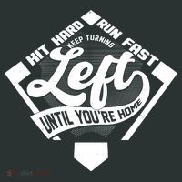 Hit Hard Run Fast Keep Turning Left Until Youre Home Baseball Sweatshirt thumb 2