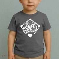 Hit Hard Run Fast Keep Turning Left Until Youre Home Baseball Toddler T-Shirt thumb 2