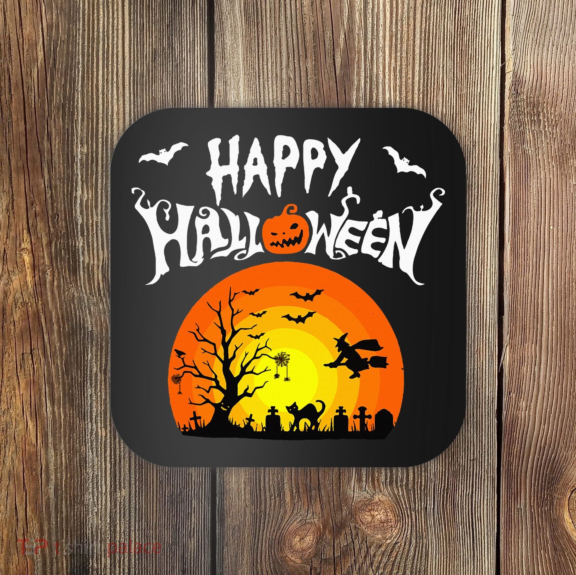 Happy Halloween Retro Coaster