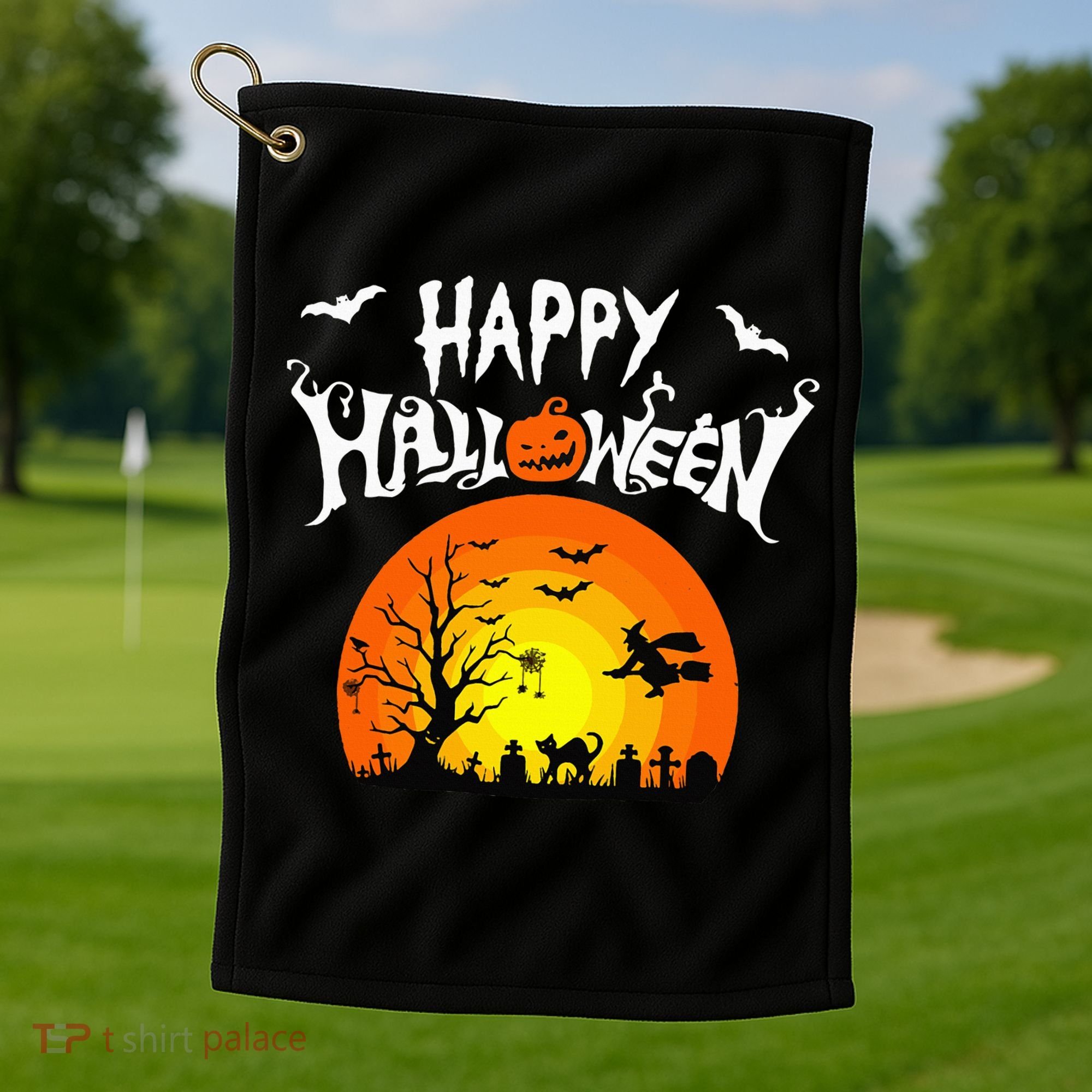 Happy Halloween Retro Golf Towel