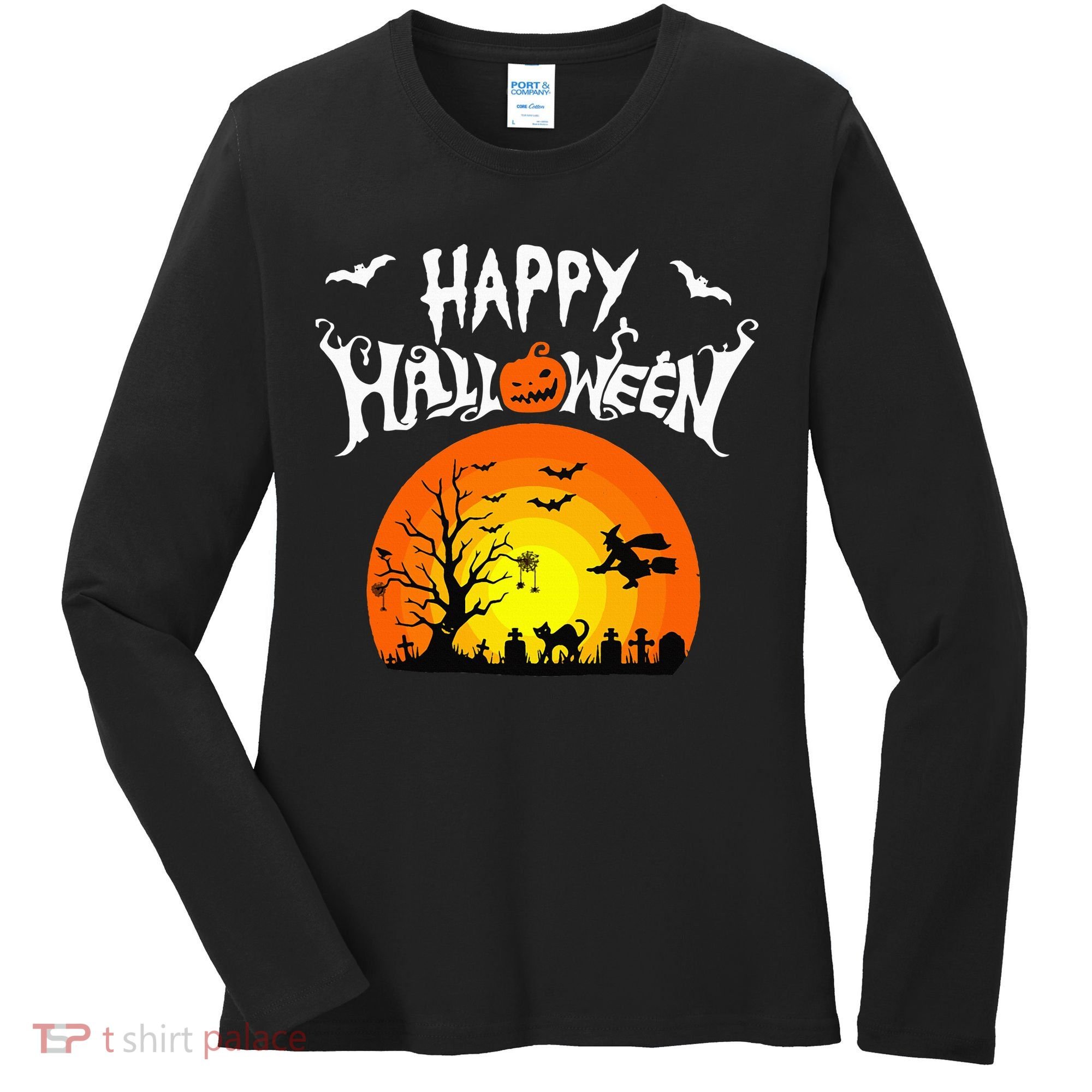 Happy Halloween Retro Women's Long Sleeve Shirt