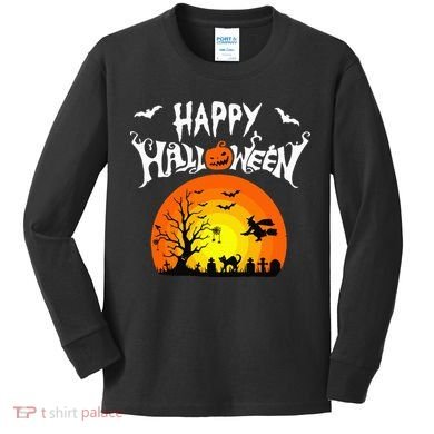Happy Halloween Retro Kids Long Sleeve Shirt