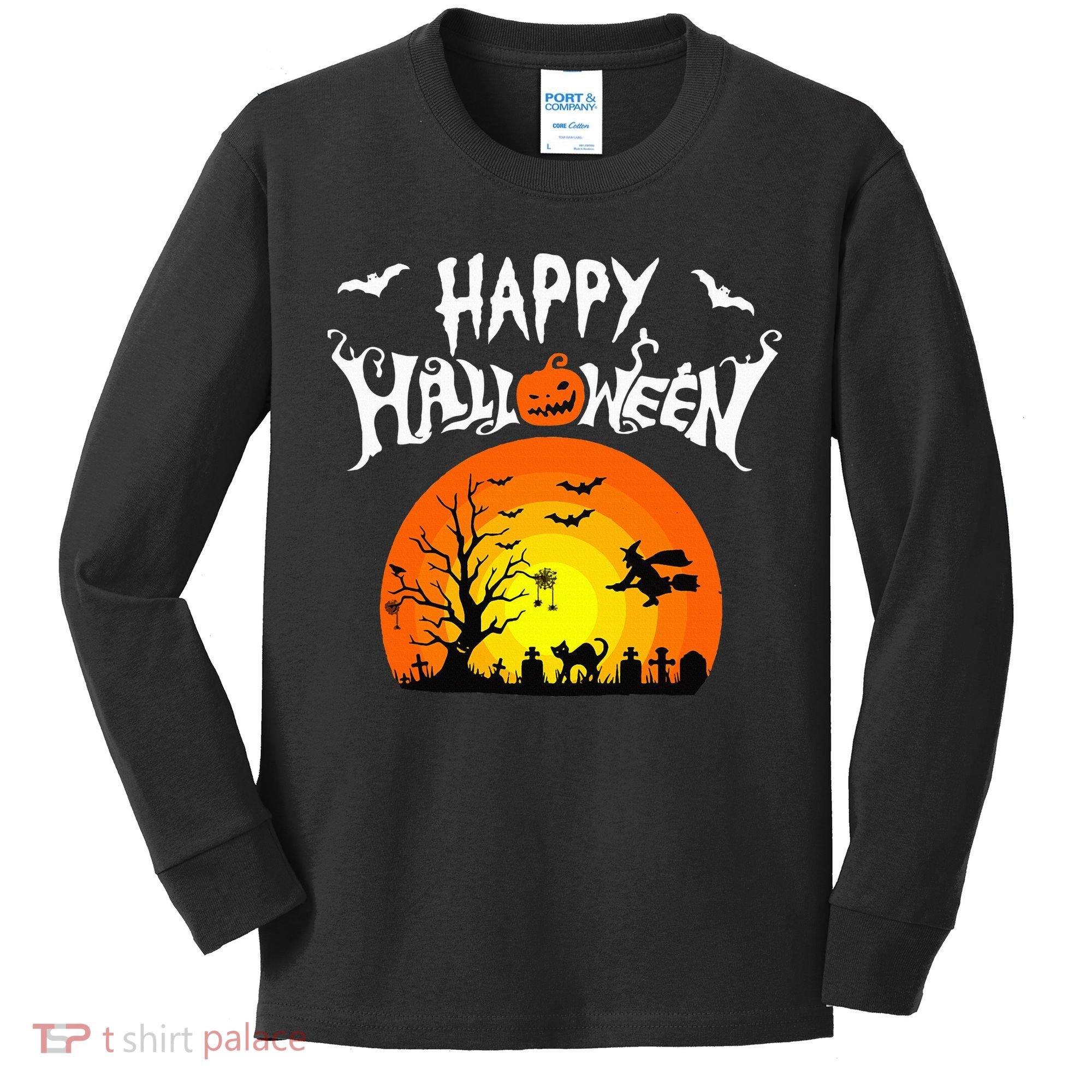 Happy Halloween Retro Kids Long Sleeve Shirt