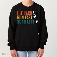 Hit Hard Run Fast Turn Left Funny Baseball Player And Fan Cool Gift Women's Sweatshirt thumb 0