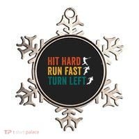 Hit Hard Run Fast Turn Left Funny Baseball Player And Fan Cool Gift Ornament thumb 0