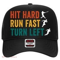 Hit Hard Run Fast Turn Left Funny Baseball Player And Fan Cool Gift Hat thumb 0