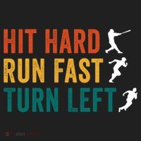Hit Hard Run Fast Turn Left Funny Baseball Player And Fan Cool Gift Golf Towel thumb 3