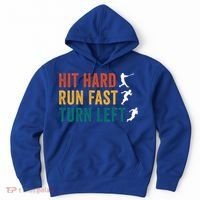 Hit Hard Run Fast Turn Left Funny Baseball Player And Fan Cool Gift Hoodie thumb 0