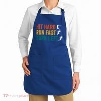 Hit Hard Run Fast Turn Left Funny Baseball Player And Fan Cool Gift Apron thumb 2