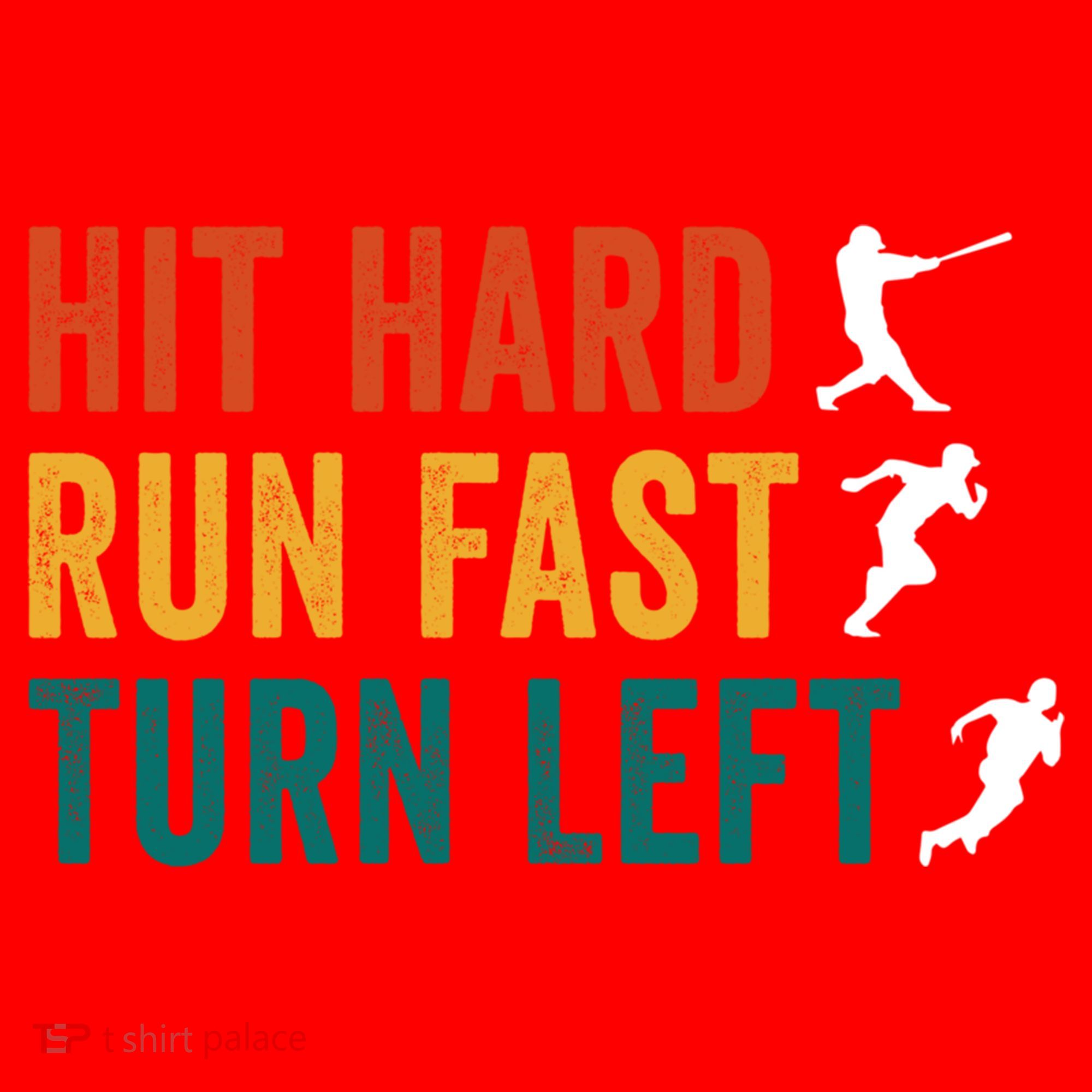 Hit Hard Run Fast Turn Left Funny Baseball Player And Fan Cool Gift Santa Hat