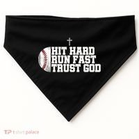Hit Hard Run Fast Trust God USA-Made Doggie Bandana thumb 0