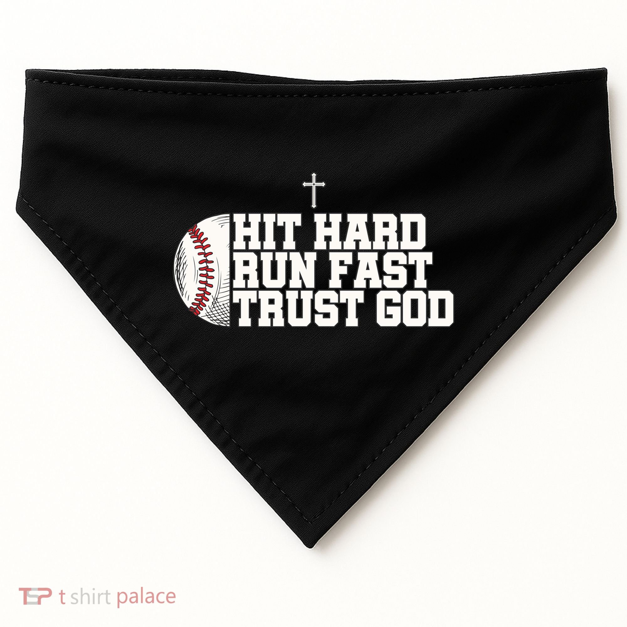 Hit Hard Run Fast Trust God USA-Made Doggie Bandana