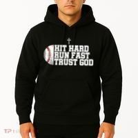 Hit Hard Run Fast Trust God Hoodie thumb 2