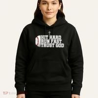 Hit Hard Run Fast Trust God Hoodie thumb 5