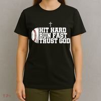 Hit Hard Run Fast Trust God T-Shirt thumb 4