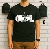 Hit Hard Run Fast Trust God T-Shirt thumb 6