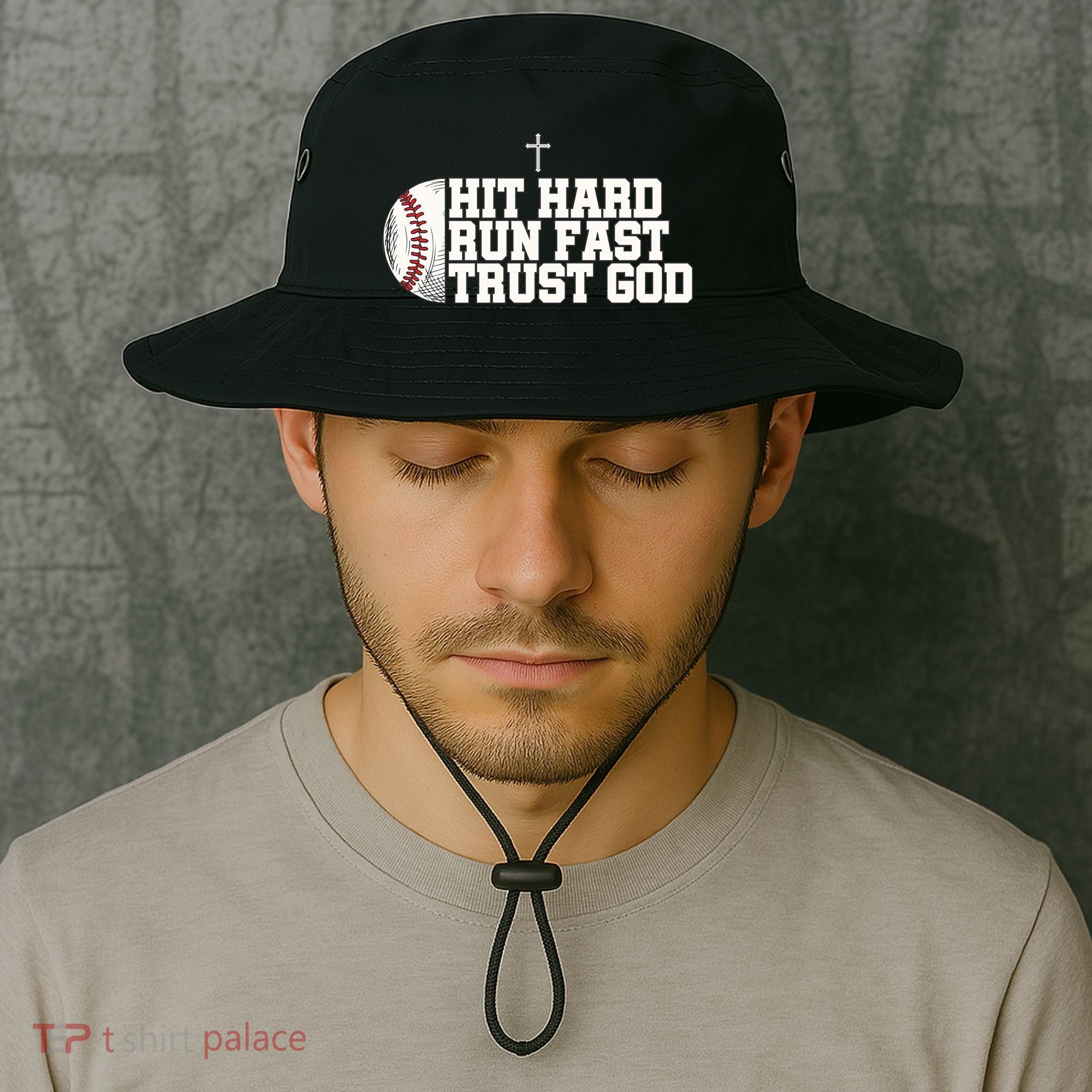 Hit Hard Run Fast Trust God Bucket Hat