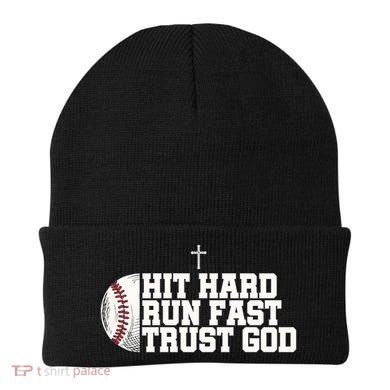 Hit Hard Run Fast Trust God Beanie