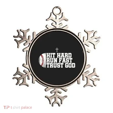 Hit Hard Run Fast Trust God Ornament