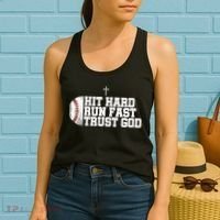 Hit Hard Run Fast Trust God Women's Tank Top thumb 2
