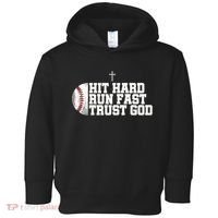 Hit Hard Run Fast Trust God Toddler Hoodie thumb 0