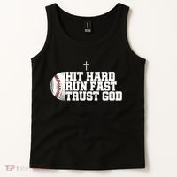 Hit Hard Run Fast Trust God Tank Top thumb 2
