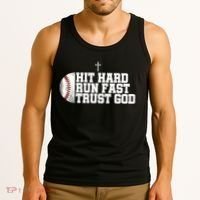Hit Hard Run Fast Trust God Tank Top thumb 3