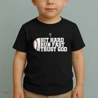 Hit Hard Run Fast Trust God Toddler T-Shirt thumb 2