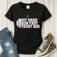 Hit Hard Run Fast Trust God Women's T-Shirt thumb 3