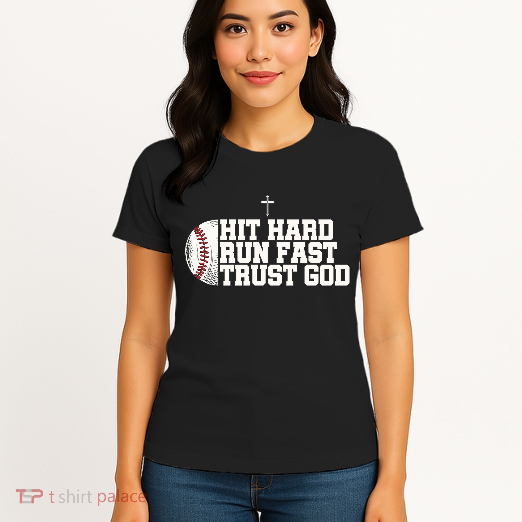 Hit Hard Run Fast Trust God Women's T-Shirt
