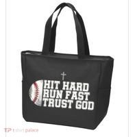 Hit Hard Run Fast Trust God Tote Bag thumb 3