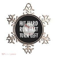 Hit Hard Run Fast Turn Left Baseball Ornament thumb 0