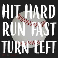 Hit Hard Run Fast Turn Left Baseball Hat thumb 2