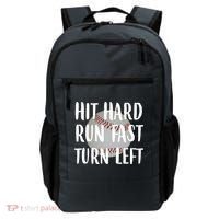 Hit Hard Run Fast Turn Left Baseball Backpack thumb 0
