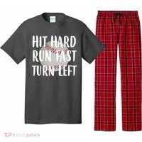 Hit Hard Run Fast Turn Left Baseball Pajama Set thumb 0