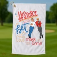 History Huh Red White And Royal Blue Golf Towel thumb 1