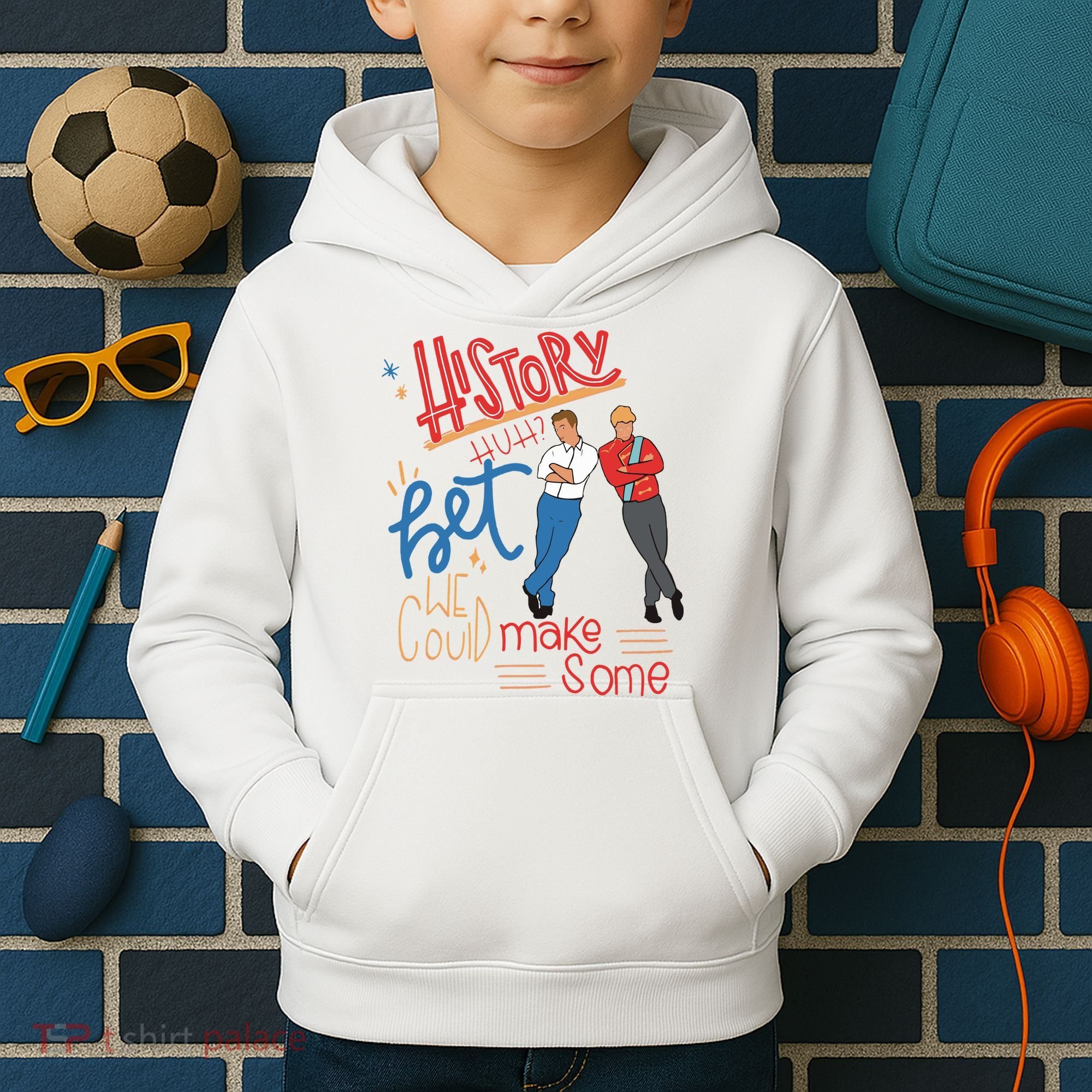History Huh Red White And Royal Blue Kids Hoodie