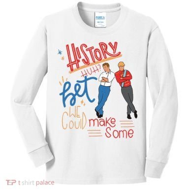 History Huh Red White And Royal Blue Kids Long Sleeve Shirt