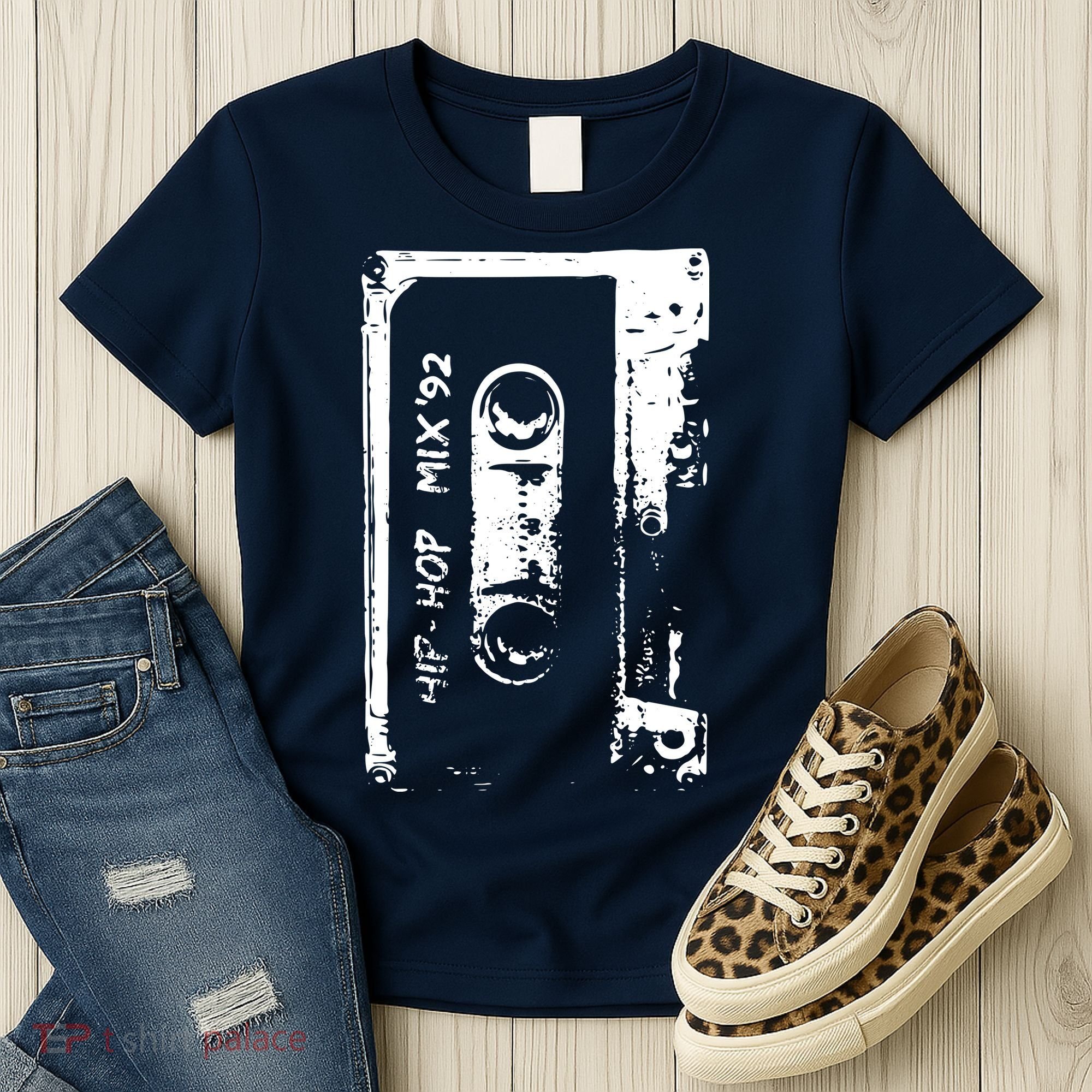 Hip Hop Rap Mixtape Cassette DJ Retro 90s Women's T-Shirt