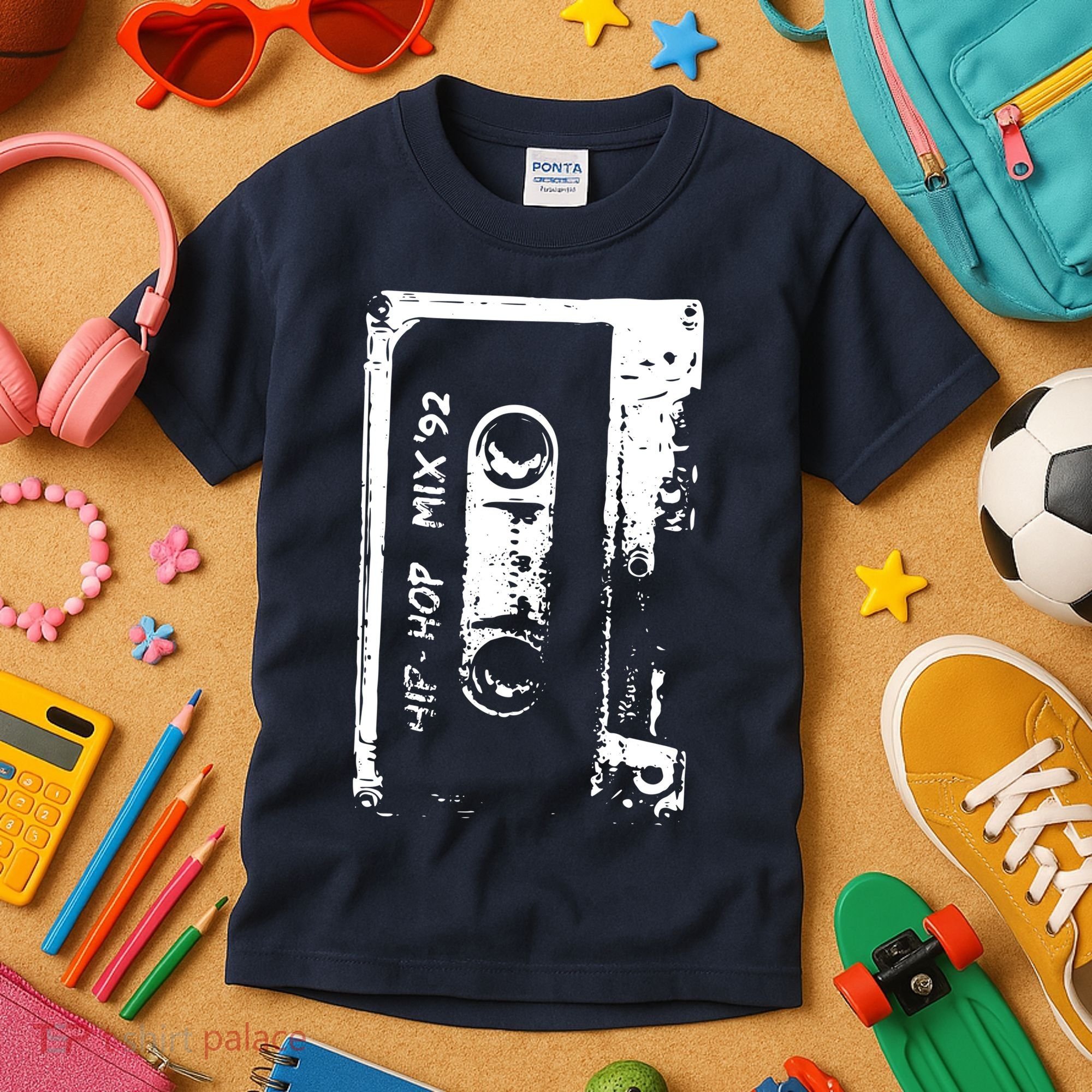 Hip Hop Rap Mixtape Cassette DJ Retro 90s Kids T-Shirt